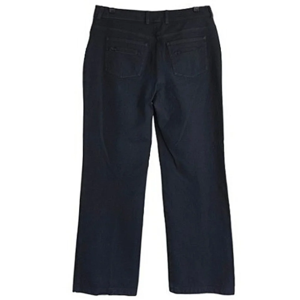St. John Collection Luxury Wide Leg Jeans Women's Size 10 Black Mid Rise EUC - Picture 6 of 8